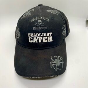 Y2K 2009 Deadliest Catch hat in black with Spider VelcroBack OSFM